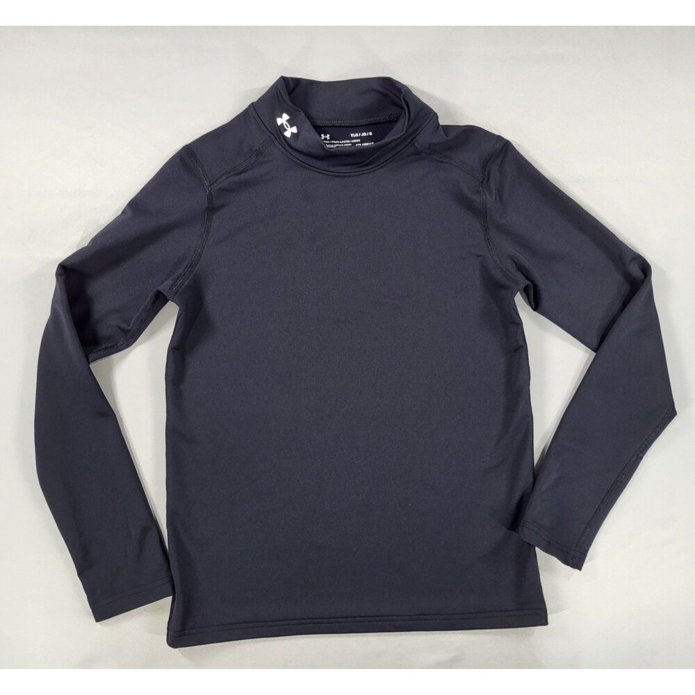 Under Armour Youth Boys ColdGear Armour Mock Neck Fitted Long Sleeve Shirt YLG